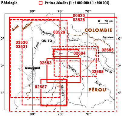 Les différentes cartes de pédologie – petites échelles – en Équateur